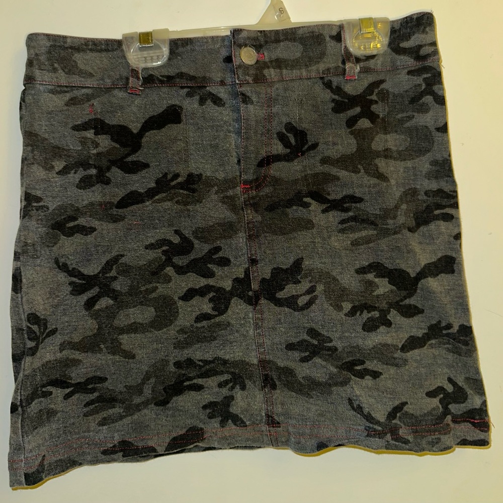 Lucy Love Black Camouflage Mini Skirt